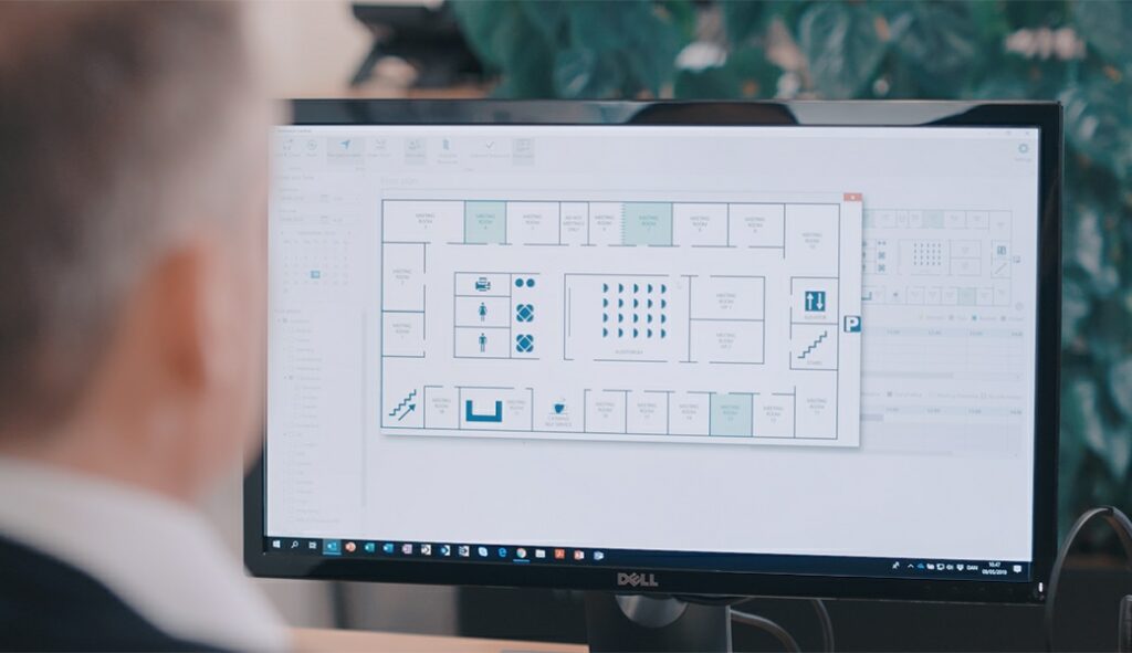 meeting room booking system with interactive floor plans
