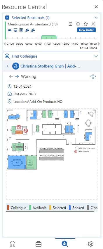 Outlook® add-in Find colleague